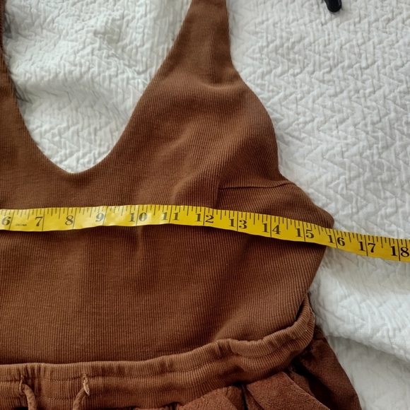 Free People Beach Drawstring V Neck Sleeveless Jumpsuit Sz M - Picture 7 of 8